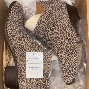 NIB Lucky Brand Leopard Print Ankle Booties